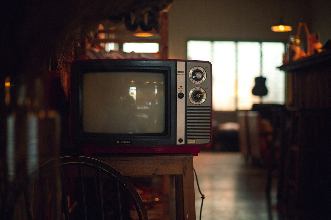 people watching old tv